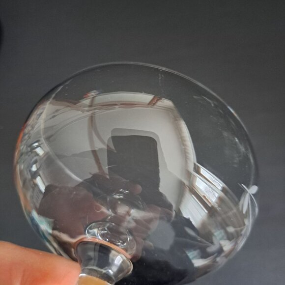 Princess House Heritage Etched Dessert Glass 4.5" Footed Bowl Floral Vintage - Picture 6 of 8